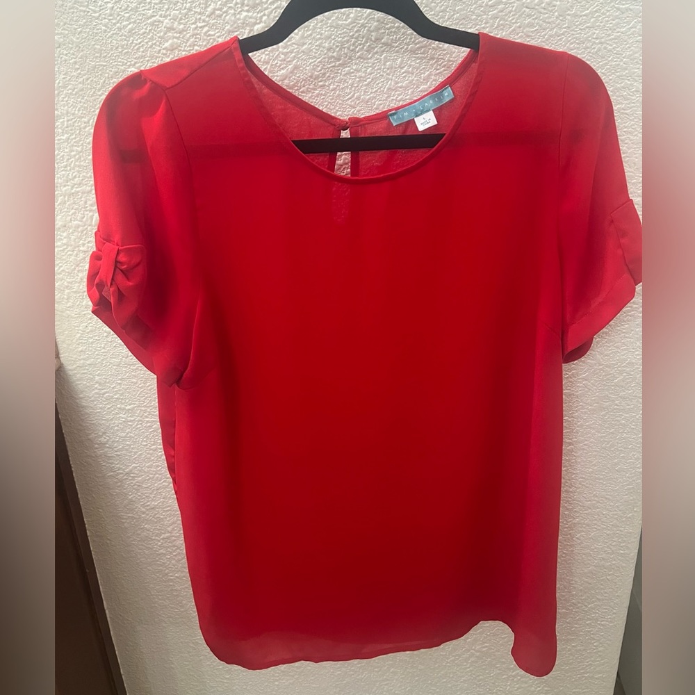 Red top with bow 🎀  detail on each sleeve EUC- no flaws.